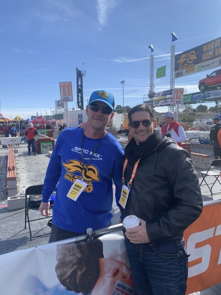 Barnes Construction representative at the SPEC MIX BRICKLAYER 500